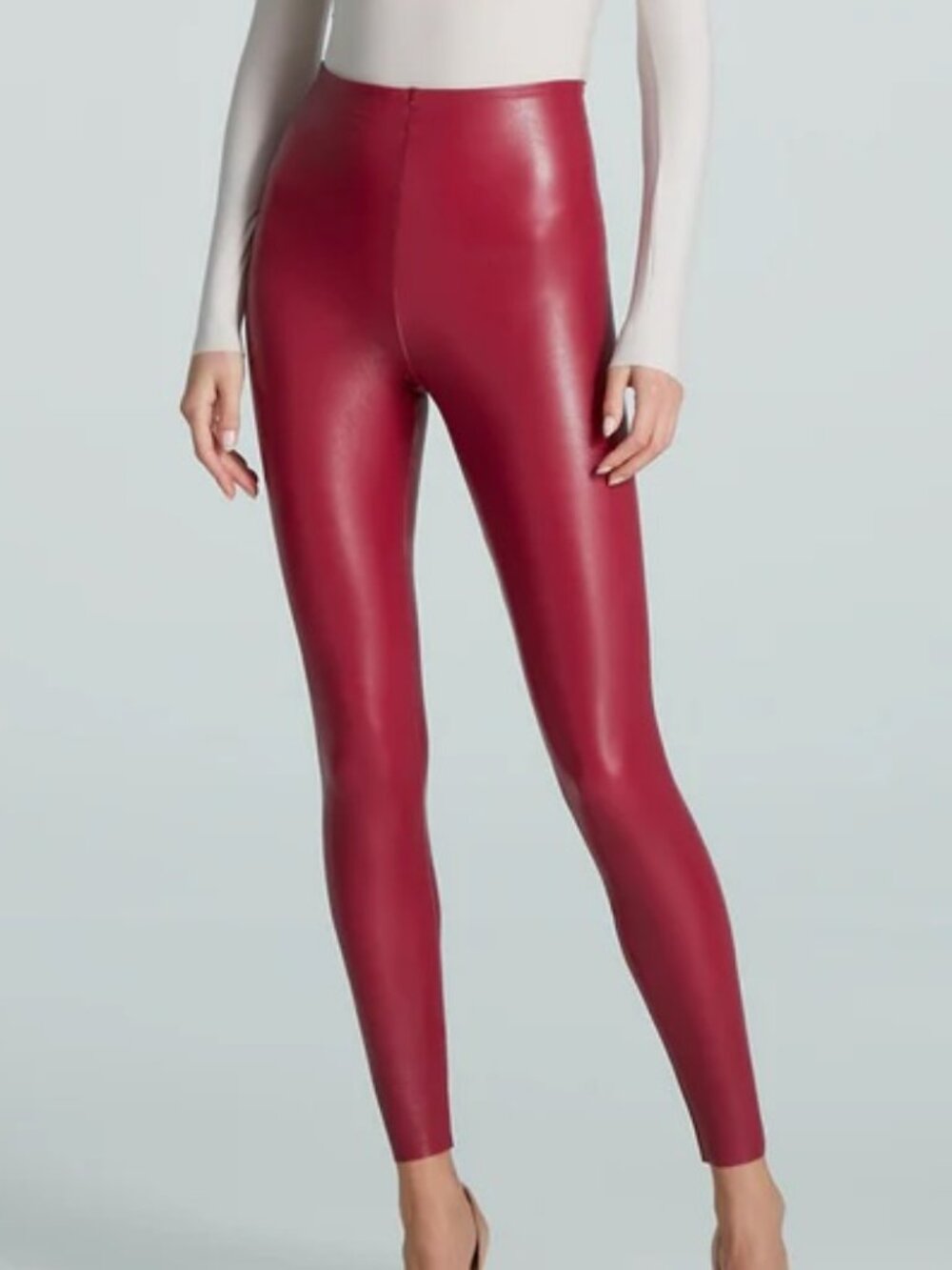 Commando Control Faux Leather Leggings Raspberry Large NWT